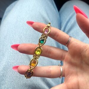 Park Lane Gold-Tone Bracelet with Pink, Green, Yellow, Orange & Purple Stones